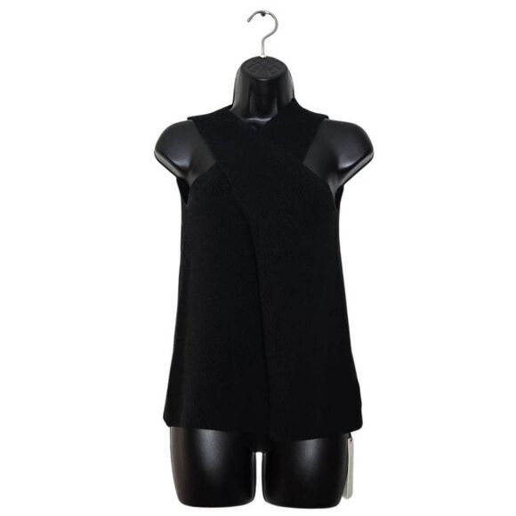 Commense Halter Cross-Over Collar Sweater Size Medium Tank Top Ribbed - Picture 2 of 5